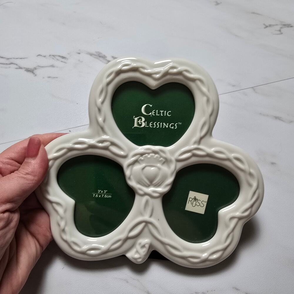 Vintage Russ Celtic Blessing Ceramic Photo Frame  3x3
